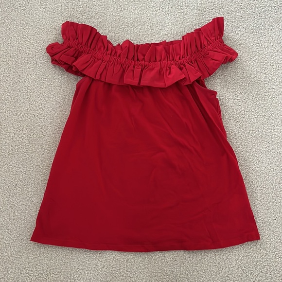 Red off the shoulder top - Picture 3 of 3